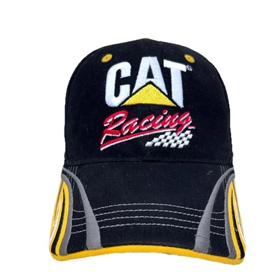 Gorra Nascar de colección con correa trasera negra amarilla CAT Racing Caterpillar Y2K 00s Foto 1 de 4