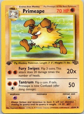 Primeape 1st Edition Uncommon Jungle 43/64 NM - Image 1 of 2
