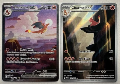 Pokemon Charizard EX 151 #199/165 + Charmeleon #169/172 Foto 1 de 4