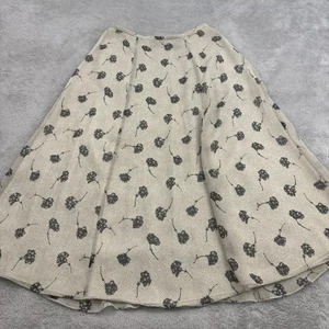 VTG Liz Claiborne Collection Skirt Womens 10P Beige Floral Midi Fairy Grunge - Picture 1 of 13