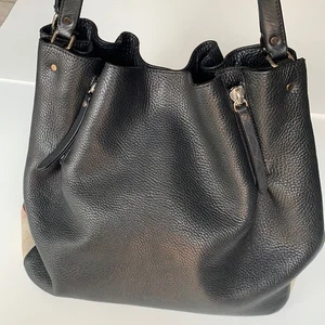 Burberry Medium Maidstone Black Pebbled Leather Hobo Bag (15x12x5.5") - Picture 1 of 14