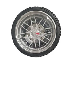 Sterling & Noble Wheel Tire Wall Clock for Garage Man Cave ~ Tools Glow Flawed - Picture 1 of 1