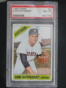 1966 Topps Baseball Card #21 Don Nottebart (NM-MT) PSA 8 - Picture 1 of 2