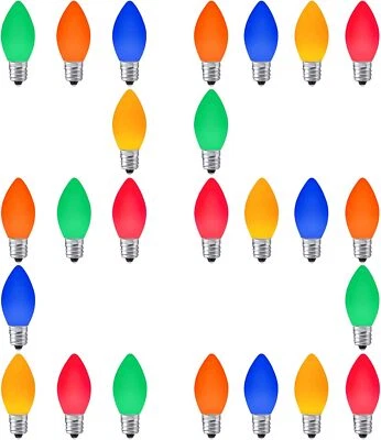 LED Christmas Replacement Bulbs 25 Pack C7 for Outdoor and Indoor Dimmable E1... - Image 1 of 2