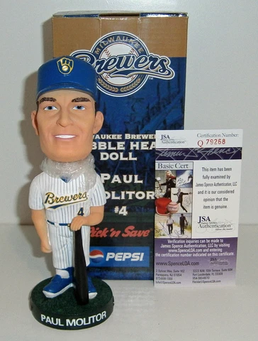 2003 BREWERS Paul Molitor signed bobblehead SGA JSA COA AUTO bobble Autographed Cover