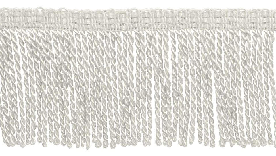 Guarnição de franja de barras finas, estilo # BFT3, cor # A1 - branco puro [10 jardas] - Imagem 1 de 1