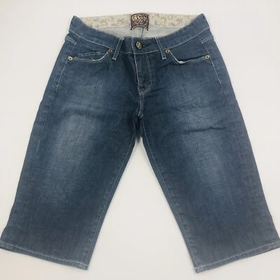 Pantalones Cortos de Jean Rich & Skinny para Mujer 25 BERMUDA Largo Denim Oscuro Lavado Foto 1 de 4