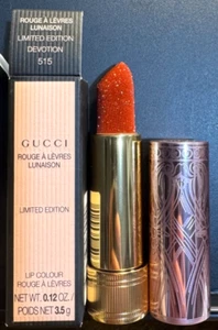 ~ Gucci Limited Edition Glitter Red Lipstick 515 DEVOTION NIB Rouge À Lèvres-NIB - Picture 1 of 5