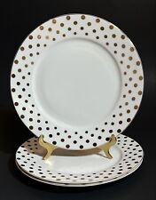 Set of 3 - Grace's Teaware - Variety Gold Dots - DESSERT PLATES - Metallic - 8”