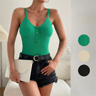 Women Crop Tops Sexy Shirts Sleeveless Tank Vests Ribbed Knitted Camisole Party/