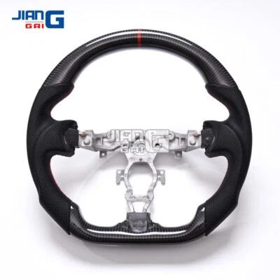 Real Carbon Fiber Sport Flat Steering Wheel Fit Nissan 370Z Z34 Nismo 09-21 - Image 1 of 4