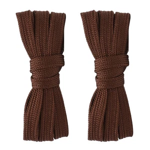 2pair Double Layers Flat Shoelaces Brown for Sneakers Boots 24 36 45 54 63 Inch - Picture 1 of 7