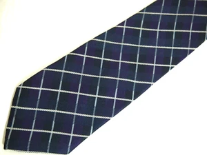 Corbata Tommy Hilfiger Para Hombre Azul Marino Púrpura Cuadros Ajustada Seda 62" Largo - Imagen 1 de 4