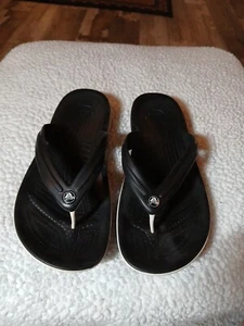 CROCS Flip Flops Unisex M-10, W-12 Black/white - Picture 1 of 5