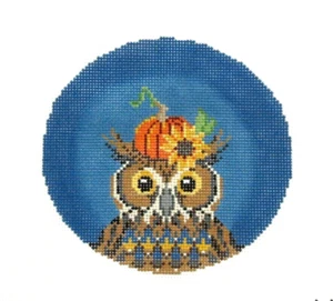 Kelly Clark Oliver Halloween Owl Ornament Handpainted Needlepoint Canvas - Picture 1 of 1