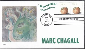 MARC CHAGALL PARADIS- ADAM & EVE HORSE BIRD APPLES FDC- DWc - Picture 1 of 1