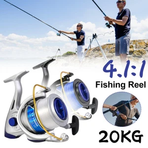 4,1:1 Spinn Baitcasting Angelrolle 20KG Drag Long Shot Salzwasser Fischrolle - Bild 1 von 23