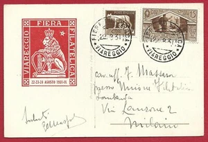 1931 Viareggio Philatelistische Messe - Postkarte der Villa di Puccini - Bild 1 von 1
