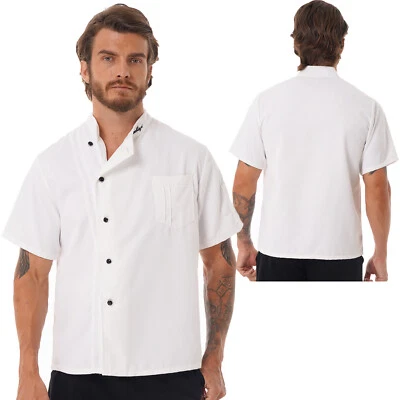 Unisex Men Women Luxury Chef Coat Long Sleeves Embroidered Chef Jacket Workwear  - Image 1 of 4