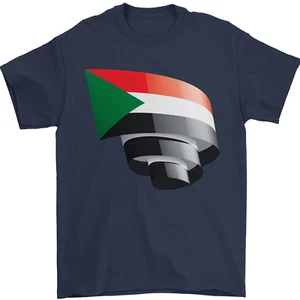 Curled Sudan Flag Sudanese Day Football Mens T-Shirt 100% Cotton - Picture 1 of 111