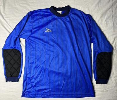 Camiseta de fútbol Score talla mediana azul a rayas manga larga vintage años 90 Foto 1 de 4