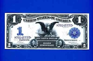 1899 $1 SILVER CERTIFICATE BLACK EAGLE Fr 227 LYONS/TREAT HIGH GRADE NOTE - Picture 1 of 2