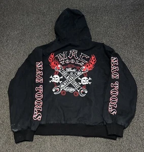 VTG Mac Tools Skull Wrench Jacket Biker Y2K Workwear Streetwear Sz XL READ - Picture 1 of 8