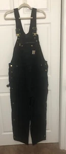 Mono babero Carhartt Duck para hombre - negro, talla W46/L30 - Imagen 1 de 8