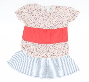 TU Girls White Floral Cotton Blend A-Line Size 6-7 Years - Picture 1 of 12