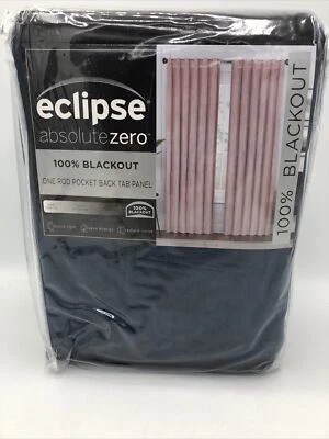 eclipse Absolute Zero Harper Velvet 100% Blackout Window Curtain Navy 108" x 50" - Image 1 of 4
