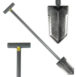 Lesche T- Handle 36" Heavy Duty Metal Detector Shovel Double Serrated Blade - Picture 1 of 5