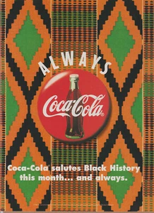 1995 Coca-Cola Coke - "Salutes Black History Month Always" African Art- Print Ad - Picture 1 of 1