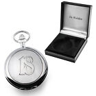 Engraved Silver Coloured 18 Pocket Watch 18th Birthday Gift Son Brother Nephew