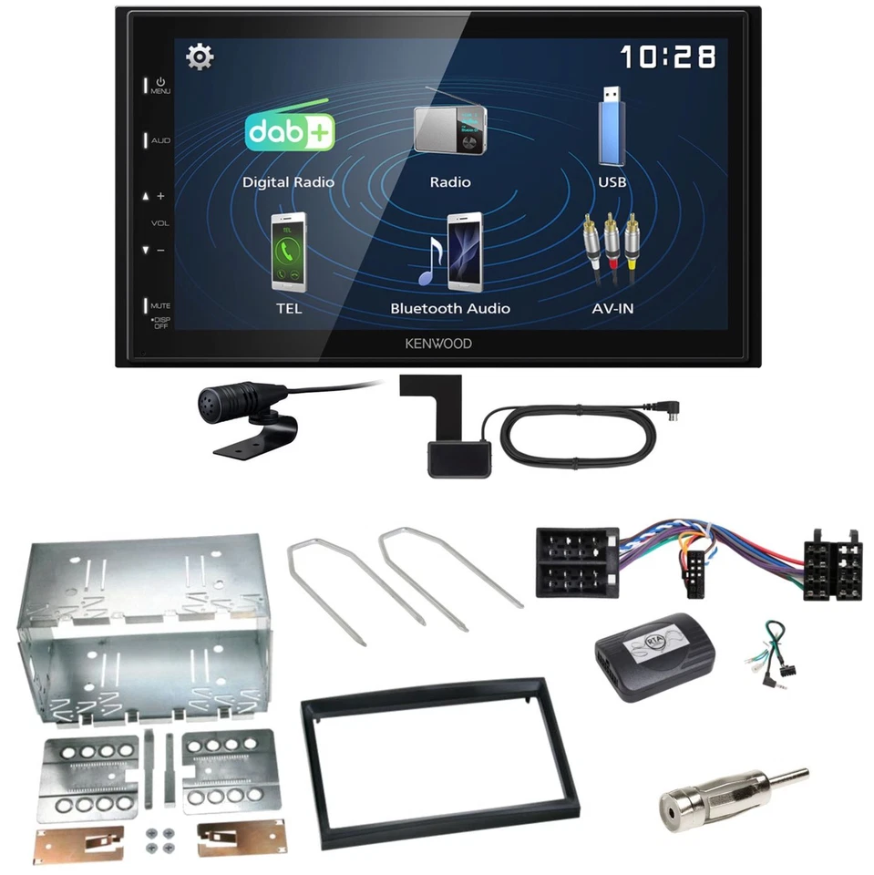 Kenwood DMX129DAB DAB+ Bluetooth USB Einbauset für Peugeot 307 Citroen C2 C3 - Bild 1 von 1