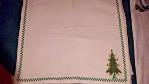 4 Spode Design Petite Point bestickte Baum cremeweiß Servietten 14,5" Quadrat Vintage - Bild 1 von 6