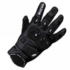 Richa Men's Rock Short Cuff Leather Motorcycle Gloves (Black) - Picture 1 of 1