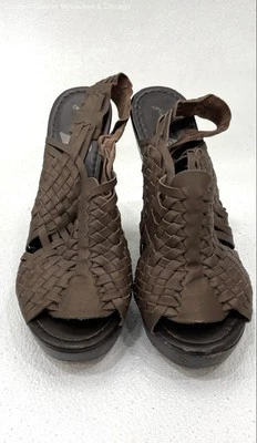 7 Для всего человечества женщин коричневый сплетенный кожаный платформе каблук туфли размер 10 - Изображение 1 из 3