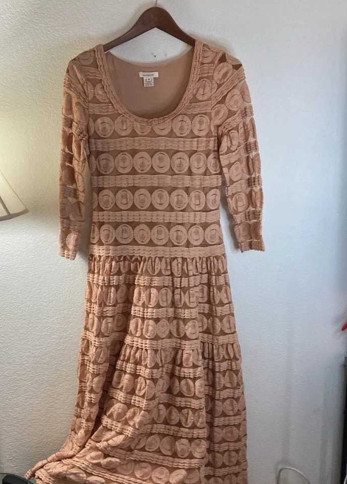 Maxi Vestido Sundance Willow Para Mujer Mediano Encaje Boho Pradera Manga Larga Foto 1 de 4