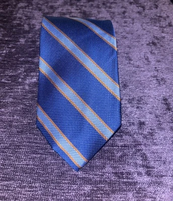 Шелковый галстук Tom James в синюю полоску деловой карьерный классический галстук 3 X 59 - Изображение 1 из 3