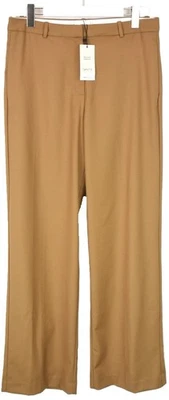 Pantalones MANGO Mujer UK 12 Corte Bootcut Con Cierre Marrón - Imagen 1 de 4