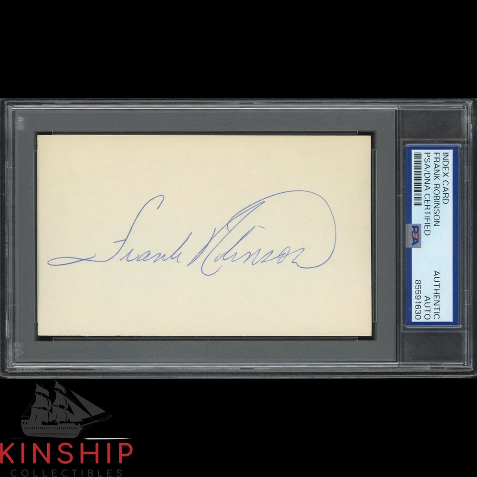 Frank Robinson signed 3x5 Index Card PSA DNA Slab Vintage Baseball Auto C4988 - Image 1 of 1