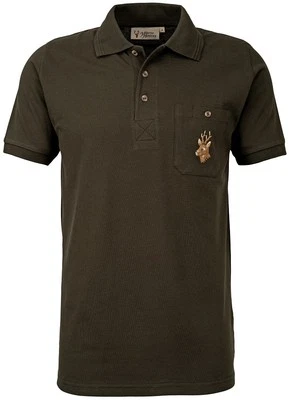 HUBERTUS® Hubertus Polo-Shirt mit Motiv Wildschwein, Ente, Rehbock Jagdshirt Kopfkragen