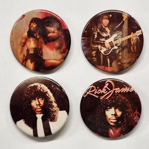 RICK JAMES FOUR PACK PINBACK BUTTONS 3 QTY DETROIT RETRO S#40a - Picture 1 of 6