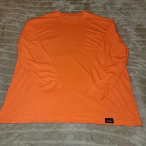 Dickies Work Shirt Adult 2XL Bright Orange Cotton Pocket Tee Long Sleeve Mens - Picture 1 of 11