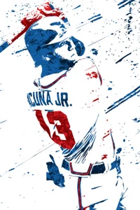Affiche murale d'intérieur Ronald Acuna Jr Atlanta Braves Art - AFFICHE 20x30 - Photo 1 sur 4