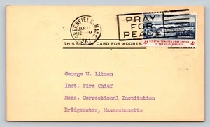 c1961 Fitchburg To Bridgewater MA Correctional Inst. Fire Chief Will Attend 4c - Picture 1 of 2