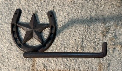 Toallero vintage de hierro fundido herradura y estrella occidental rústico viejo oeste Foto 1 de 3