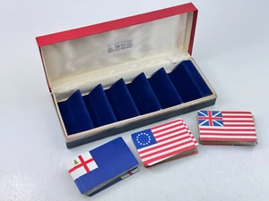 Vintage 1976 6 Set Box Holder Playing Cards 3 Deck Poker Patriotic Bicentennial - Picture 1 of 14