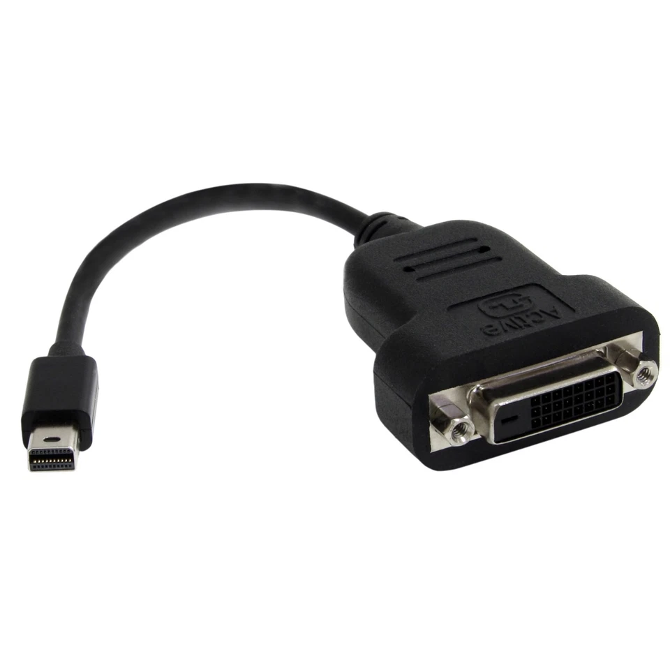 StarTech Black Mini DisplayPort to DVI Adapter Cable (Active Mini DP to DVI-D) - Image 1 of 3
