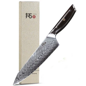 TURWHO 8.2'' Chef Knife Japanese Damascus Steel Kitchen Chopper Cooking Knives - Picture 1 of 9
